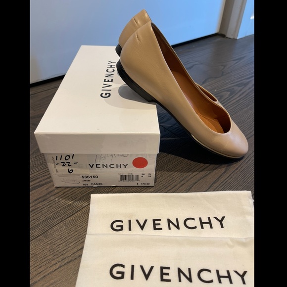 Givenchy Beige Camel All Leather Ballet Flats Size 36 - Picture 3 of 5